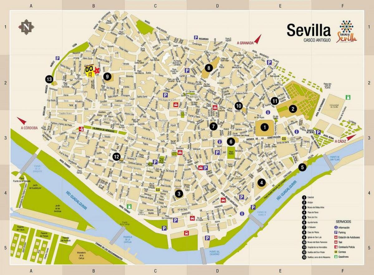 地図の無料の路地図のセビリヤスペイン