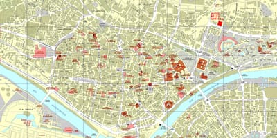 地図のセビリアおよび周辺地域