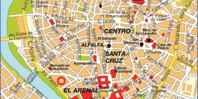 セビリヤスペインの観光名所の地図