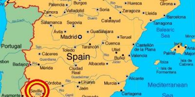 セビリヤスペインの地図